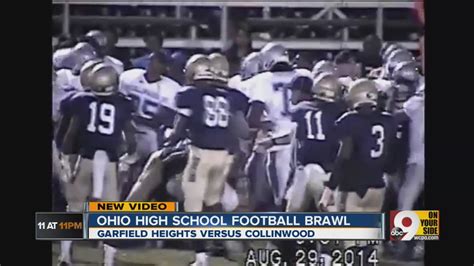 Brawl erupts at Ohio high school football game - YouTube