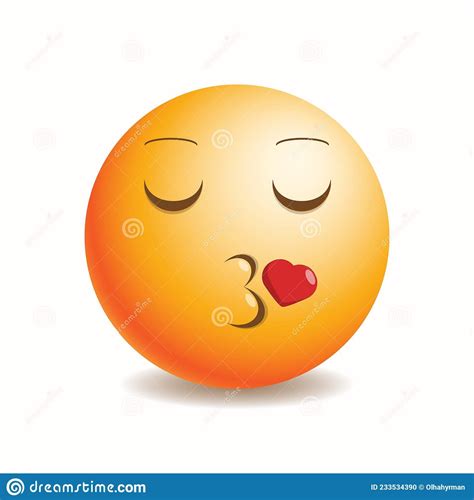 Emoji Emoticono Beso Con Los Ojos Cerrados Y El Corazón Ilustración
