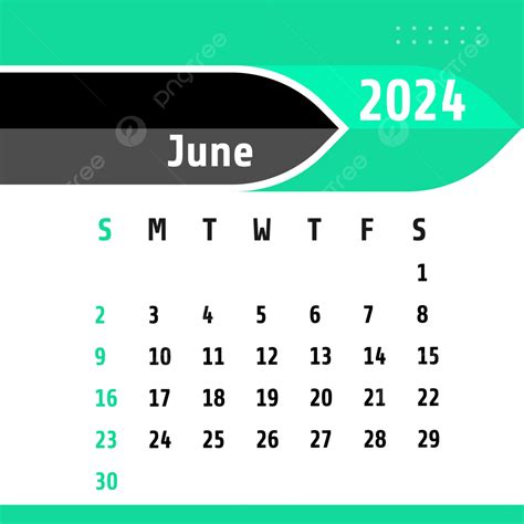 Calendário Transparente Junho 2024 Vetor Png Calendário Junho 2024