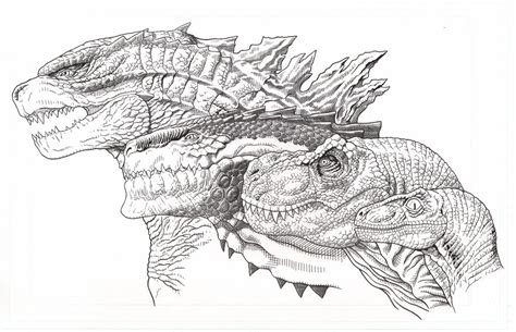 Godzilla coloring pages to download and print for free. Godzilla/Zilla/T-Rex/Velociraptor by AmirKameron on DeviantArt