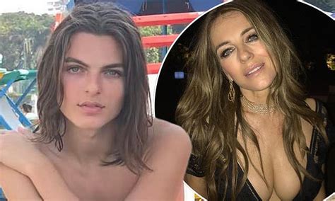Elizabeth hurley poses in sweet photos with angela, her youthful mother and her son, damian. Elizabeth Hurley's son Damian, 16, is the spitting image ...
