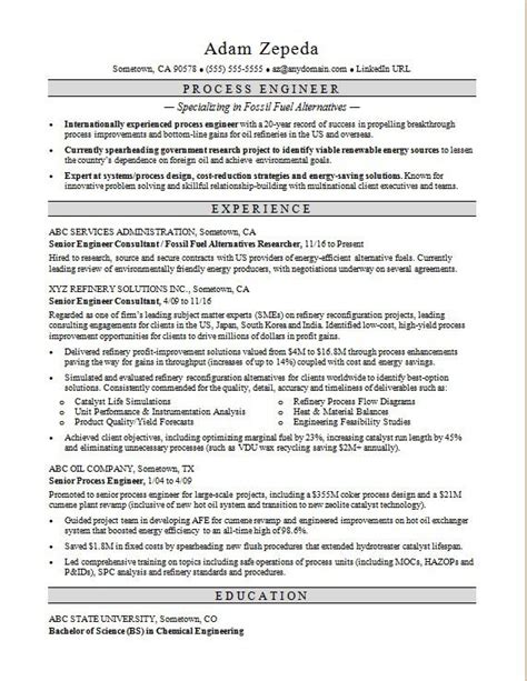This engineer cv sample was designed in a word format, so you will be able to. Process Engineer Resume Sample | Monster.com