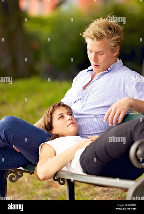 Woman Lying On Boyfriends Lap Hi Res Stock Photography And Images Alamy