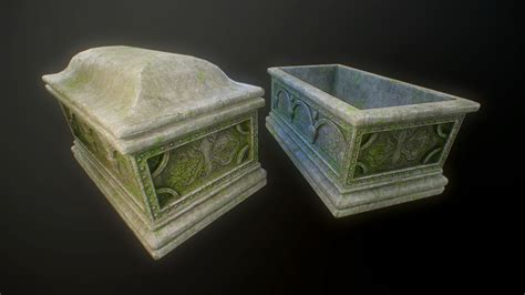 Mossy Stone Chest 3d Asset Cgtrader