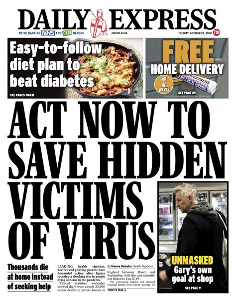 Daily Express Front Page 20th of October 2020  Tomorrow's Papers Today!