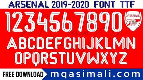 Arsenal 2019 20 Football Team Font Free Download By M Qasim Ali M