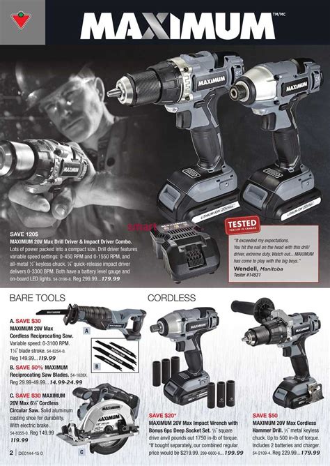Model# thd552112rcbl (3) $ 2044 00. Canadian Tire Tools Catalogue October 30 to November 19