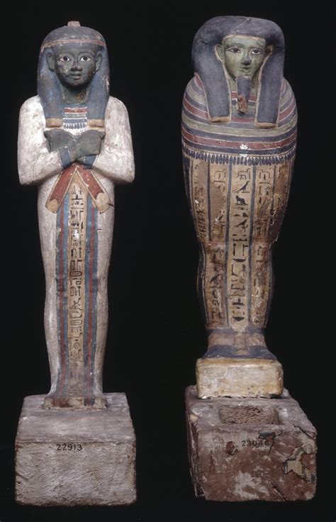 Painted Wooden Figure Of Ptah Sokar Osiris On A Pedestal Headdress
