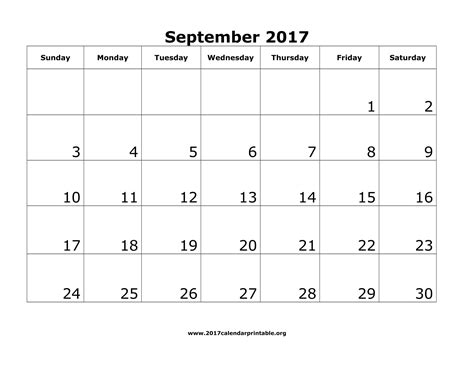 September 2017 Calendar Printable Template With Holidays Pdf With