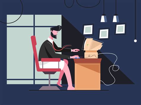 Businessman Working From Home 1256964 Vector Art At Vecteezy