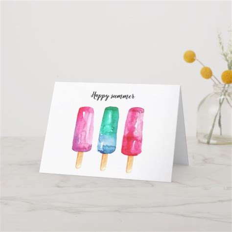 Popsicles Bright Customised Greeting Card Holiday Card