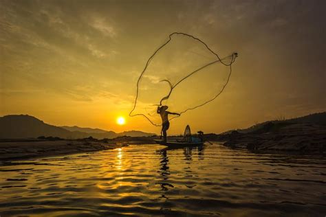 Fishing At Dusk In Thailand By Visoot Uthairam Environmental Research