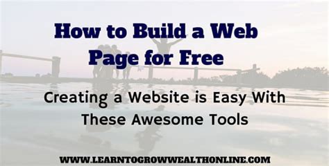 How To Build A Web Page For Free Just Like This