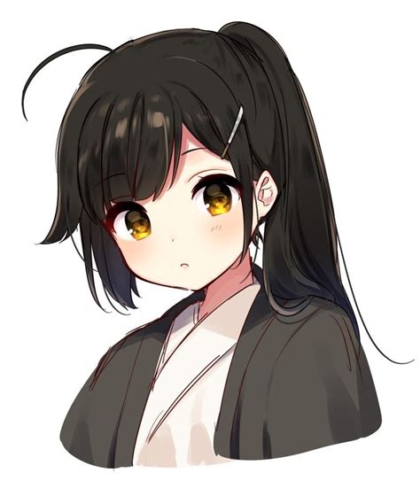 Anime Girl With Black Hair With White Highlights Hair