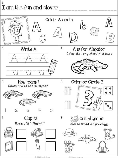 Homework For Kindergarten Printable