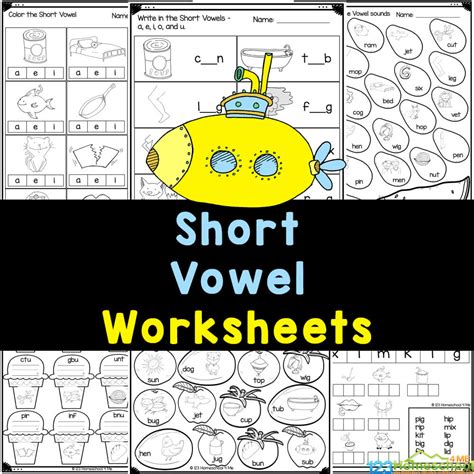 Free Printable Short Vowel Worksheets Printable Templates By Nora