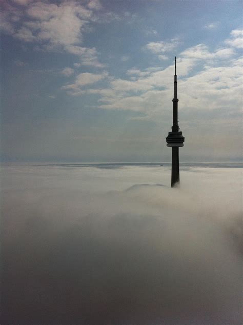 Cn Tower In The Fog Xpost From Rcanada Toronto