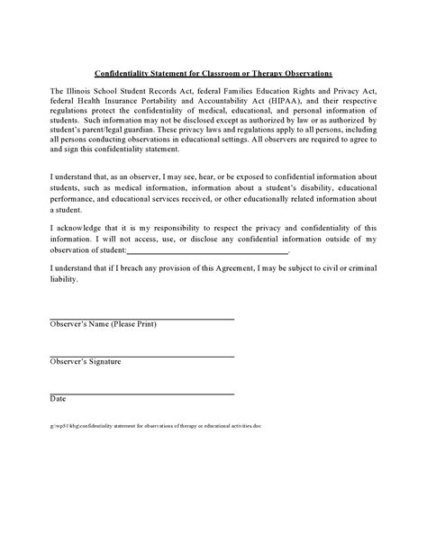 24 Simple Confidentiality Statement And Agreement Templates