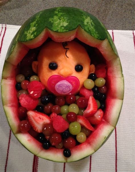 Cute Baby Shower Idea To Display Fruits Baby Shower Watermelon Baby