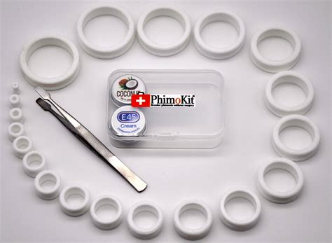 phimosis kit to cure a tight foreskin 22 unique rings with phimo cream and oil ebay