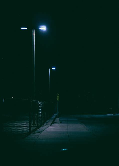 Lighted Street Post At Nighttime Photo Free Light Image On Unsplash