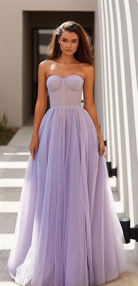 32 hottest prom dress ideas that ll make you swoon lilac corset strapless gown