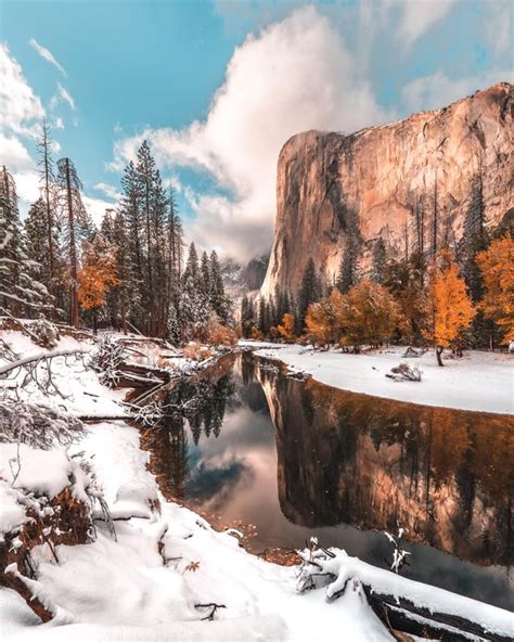 El Capitan After The First Snowfall Of The Season In Yosemite This Past