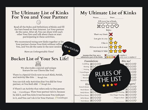 Ultimate Kink List With Fetishes And Over 200 Sex Activities To Try Unique Sex Bucket List With