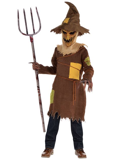 Boys Scary Scarecrow Costume Child Teen Horror Halloween Fancy Dress