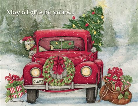 Santas Truck Boxed Christmas Card Other