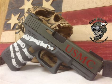 Custom Glock Gun With Marines Theme Toms Custom Guns