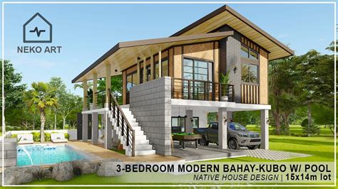 Ep 68 3 Bedroom Elevated Native House With Pool Modern Bahay Kubo House