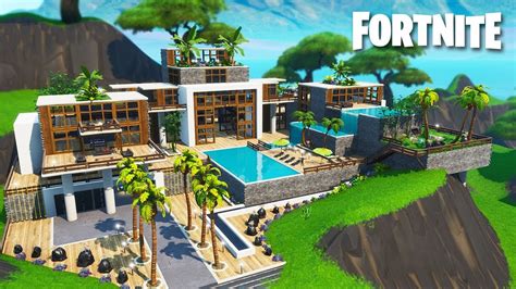 Incredible Luxury Mansion Fortnite Timelapse Build In Creative Youtube