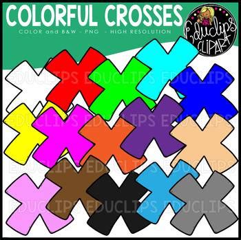 Colorful Crosses Clip Art Set Educlips Clipart By Educlips Tpt