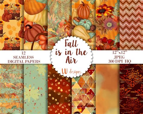 Fall Digital Papers Autumn Scrapbook Paper Fall Planner Etsy