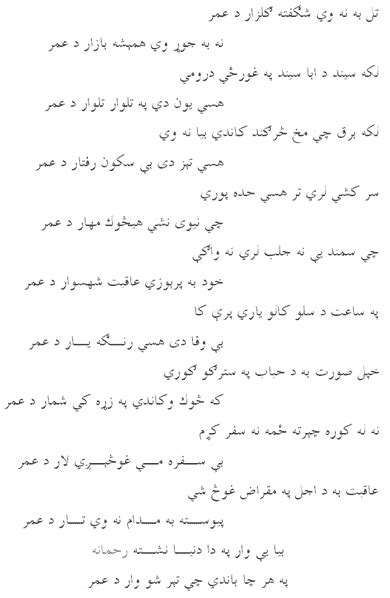 History Of Pathans History Of Rehman Baba