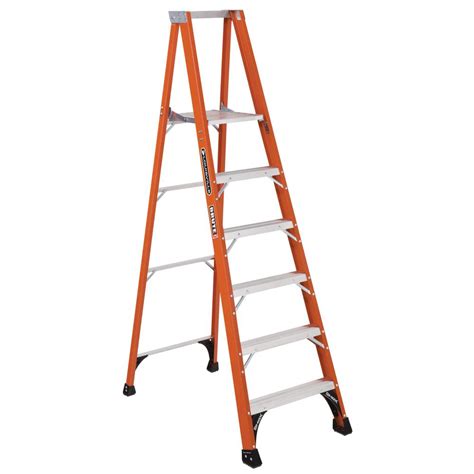 Louisville Ladder 6 Ft Fiberglass Platform Step Ladder With 375 Lbs