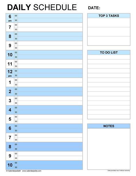 Free Daily Schedules in PDF Format - 30+ Templates