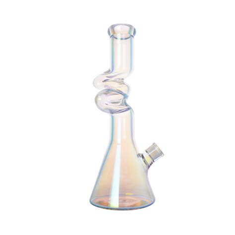 Straight Type Rainbow Glass Bong