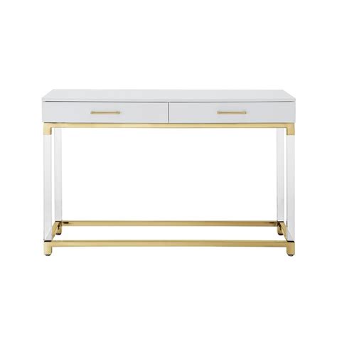 Is a wholesale center for home furniture inspired by european design. Posh Briar 2-Drawer Metal Console Table with Acrylic Legs in White/Gold - Walmart.com - Walmart.com