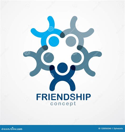 Teamwork And Friendship Concept Created With Simple Geometric Elements