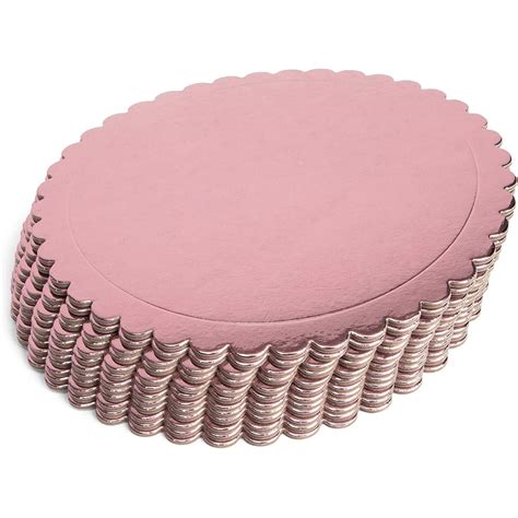 12 Pack Scalloped Cake Boards 8 Inches Round Cardboard Cake Base Rose