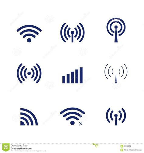 Set Of Vector Wi Fi And Wireless Icons For Remote Access And