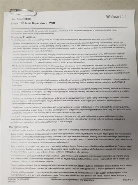 Fresh CAP Team Supervisor job offer paperwork : r/walmart