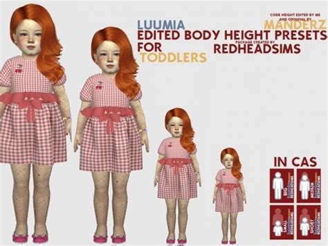 Edited Body Height Presets For Toddlers Sims 4 Toddler Sims 4