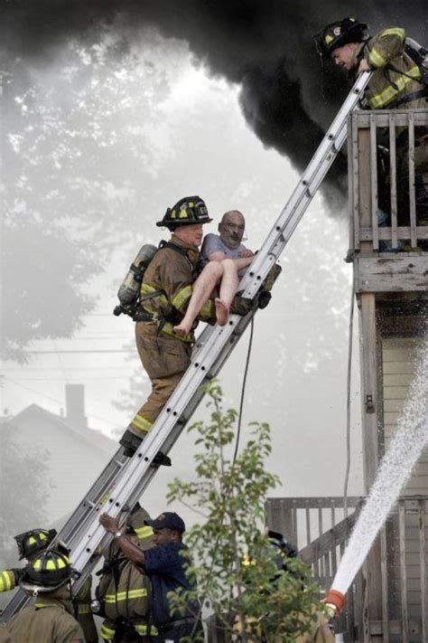 Fireman Rescuing Wisconsin Man Fire Rescue Firefighter Volunteer Firefighter