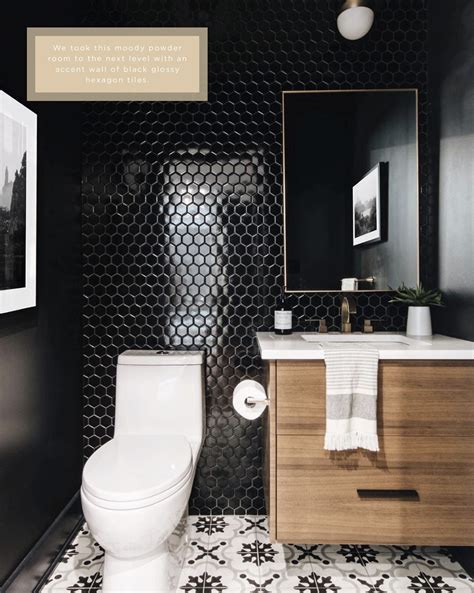 Review Of Powder Room Tile Accent Wall Ideas