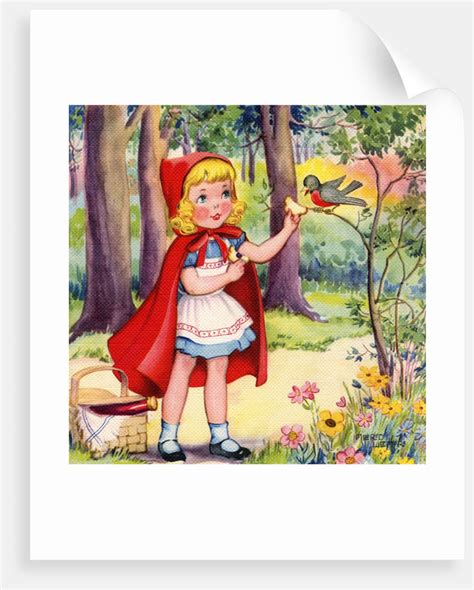 little red riding hood feeding robin posters and prints by corbis