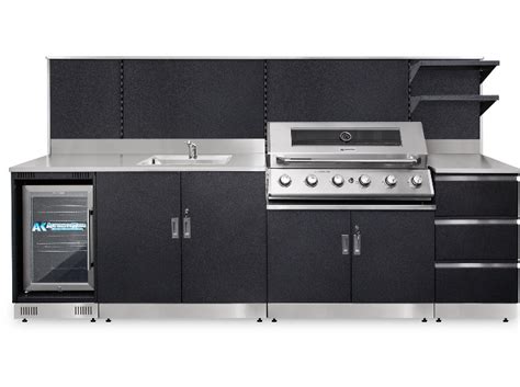 Outdoor bbq's | best outdoor bbq kitchen on barbecue islands by surrounding elements. Schmick Alfresco Outdoor Kitchen Setup With Barbecue Sink and Refrigerator