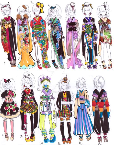Kimono Designs 2 Closed By Guppie Vibes On Deviantart